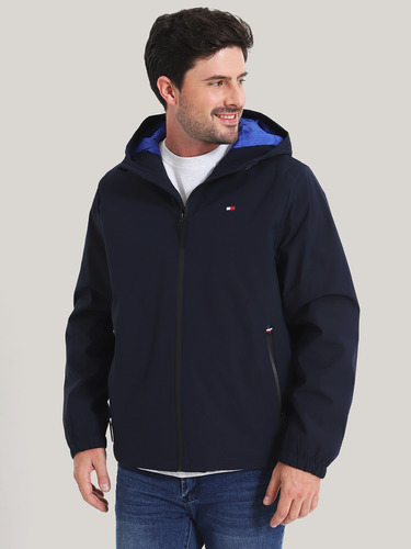 Chaqueta Hoodie Stretch Poly Azul Tommy Hilfiger