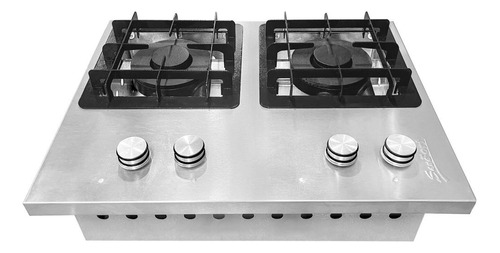 Fogão Cooktop Inox 2 Bocas Industrial Queimadores Duplos