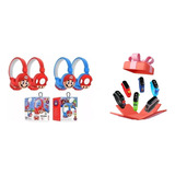 Audifonos Bluetooth Mario Bros Diadema Azul/ Roja + Regalo