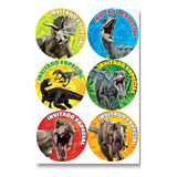 Dinosaurios Jurassic Distintivos Stickers Fiesta Jur0h1