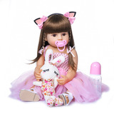 Bebê Reborn Boneca Realista Corpo Inteiro Em Silicone 55cm