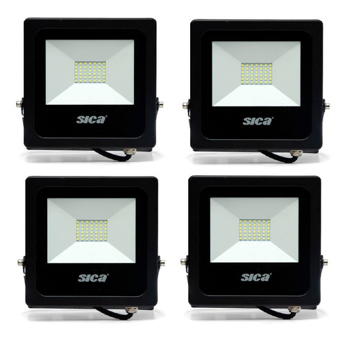 Proyector Reflector Led 50w Sica Luz Fría Pack X 4 Unidades