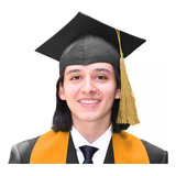 Birrete Sombrero De Graduación Con Borla Dorada/ Negro