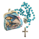 Rosario Virgen María Con Niño Dios Italiano Con Estuche 