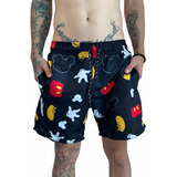 Shorts Mauricinho Praia/piscina Masculino M/g/gg Mickey