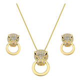 Colar Feminino E Brinco Ouro 18k 