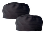 Kit 2 Gorros Cocina Cofia Chef Negro Ajustable. Zittro.