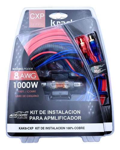 Kit De Instalacion Amplificador Cal 4 Krack 100% Cobre 1800w