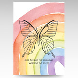 Quadro Decorativo Frase Motivacional Borboleta Colorido Mdf