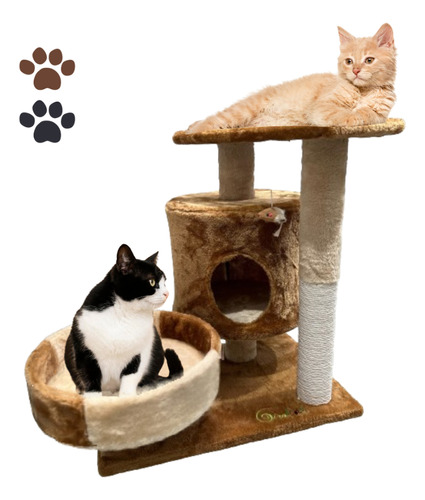 Torre Rascador Para Gatos Con Juguete - 53cm