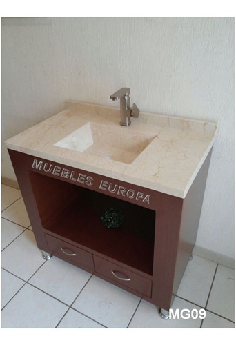 Gabinete Mueble Para Baño Loza Cubierta Marmol Lavabo Modern