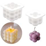 Molde Silicona Cubo Buble Burbuja 3d P/velas Soja 2 Tamaños 