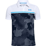 Camiseta Polo Under Armour Threadborne Para Niños-negro