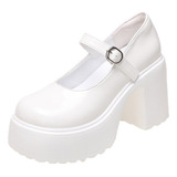 Zapatos Plataforma Blancos Con Tacón Súper Alto Para Mujer