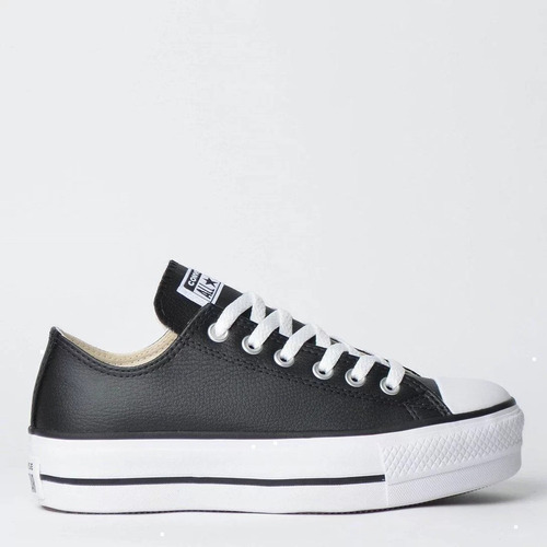 Tênis Converse All Star Preto Plataforma Couro