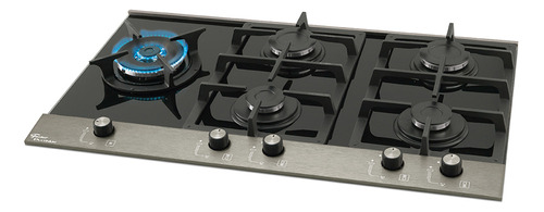 Cooktop 5 Bocas A Gás Fischer Platinium Tripla Chama Bivolt