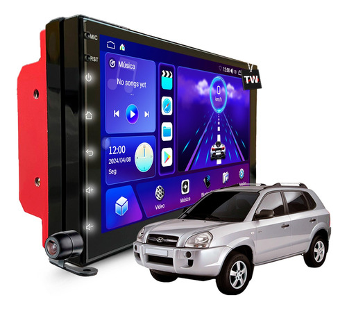 Multimídia Android 64gb Carplay Sem Fio Gps Waze Bluetooth