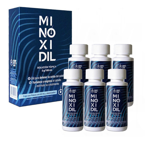 Minoxidil 5% - 6pack Tratamiento Crecimiento Cabello Y Barba