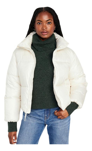 Parka Mujer Old Navy Acolchada Blanco