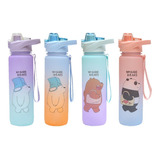 Botella De Agua Osos Stickers Cilindro Motivacional 1100ml