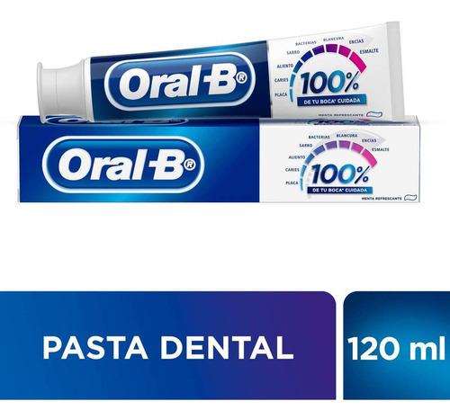 Pasta Dental Oral-b 100% Menta Refrescante Con Flúor 120ml
