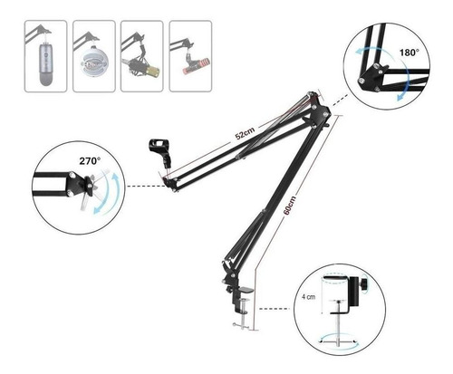 Pedestal Articulado,haste P/microfone P120,p220,at2020,c1