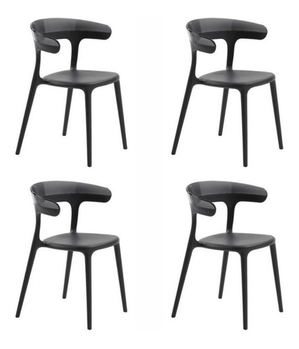 Silla Plastica Modelo Luna Mascardi Negro