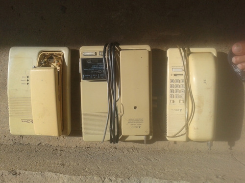 Kit 3 Antigos Aparelhos Telefonicos Sem Fios Marca Cobra 