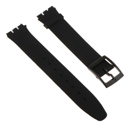 16 Mm Correa De Silicona Para Reloj Wristwatch Band Negro