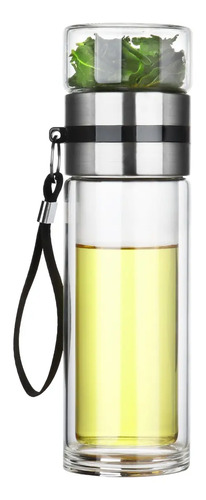 Botella De Vidrio Doble Pared Portátil, Termos Infusor De Té
