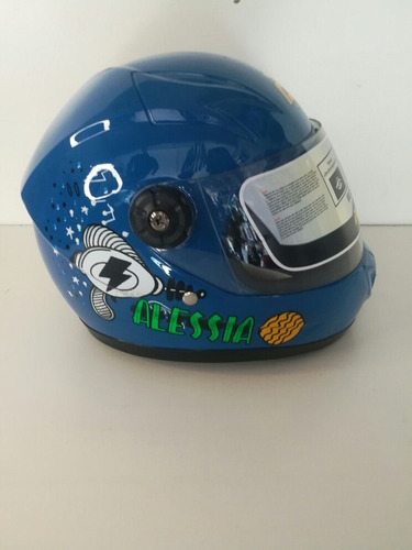 Casco Infantil Cerrado  Para Niño Planet Azul