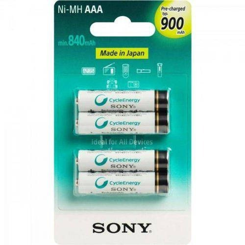 4 Pilhas Recarregável Sony Aaa (palito) 900mah Original