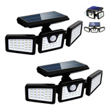 2pcs Luz Solar Exterior Con Sensor De Movimiento