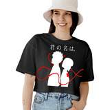 Playera Your Name Anime Algodón Crop Top Aesthetic Juvenil 