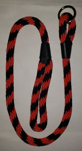 Lazo Cordón Collar De Ahogo Para Perros Negro Con Rojo
