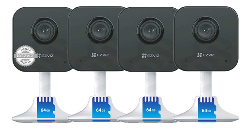 Kit 4 Mini Camaras De Seguridad Wifi Ezviz + Memorias 64gb