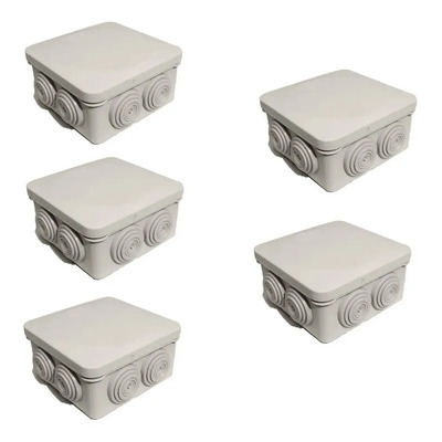 Pack 5 Cajas De Registro Estanca Conexiones Cctv  Ip55 8x8x5 | Meses sin interés