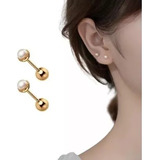 Mini Aros Perla Plata 925 Piercing Helix Accesorios Niña