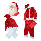 Traje De Papá Noel Disfraz Santa Claus Navidad Completo