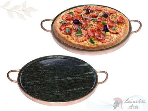Jogo 2 Formas De Pizza De Pedra Sabão Curadas 32 Cm