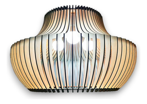 Lámpara Colgante Techo Madera Araña Grande Xl 55cm + 3 Luces