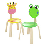 Iplay, Ilearn Juego De 2 Sillas De Madera Para Niños, Sill.