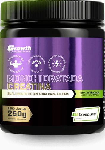 Creatina Creapure 250g Growth Original Melhor Pronta Entrega