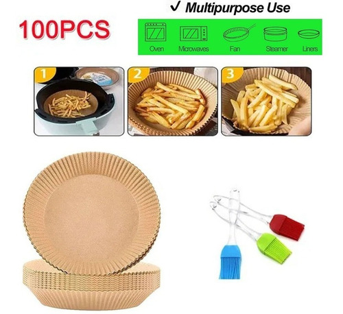 100 Folhas Cozinhar Prato De Papel Kit Fritadeira A Ar Cozin