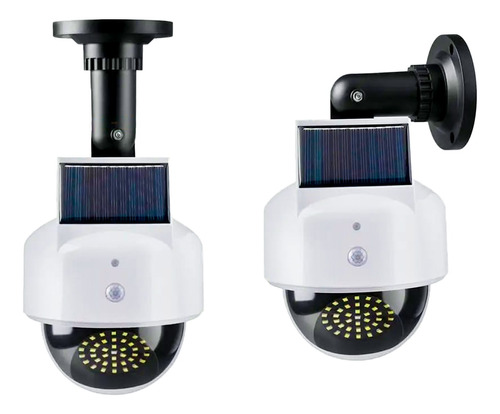 Lampara Cámara Falsa Solar Led Sensor De Movimiento Simulado