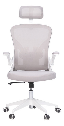 Silla Oficina Ergonómica Reclinable Deli Escritorio Blanca Color Blanco Material Del Tapizado Malla Elástica