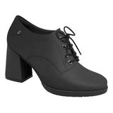 Sapato Oxford Piccadilly Salto Alto Conforto Preto 343002