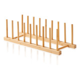 Bamboo Dish Dying Rack - Pot Lid Plate Organizer Holder