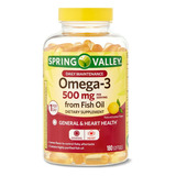 Omega 3 - 500mg Spring Valley 180 Cápsulas - Importado Eua