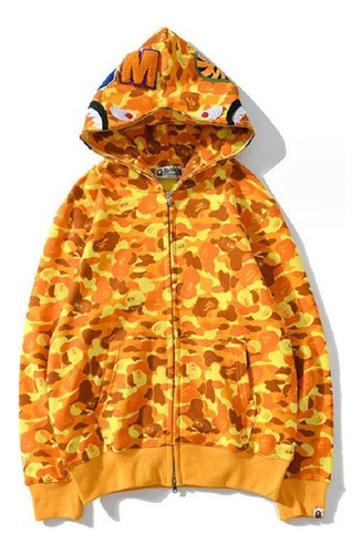 Sudadera Con Capucha Estampada De Algodón Shark Ape Bapebape